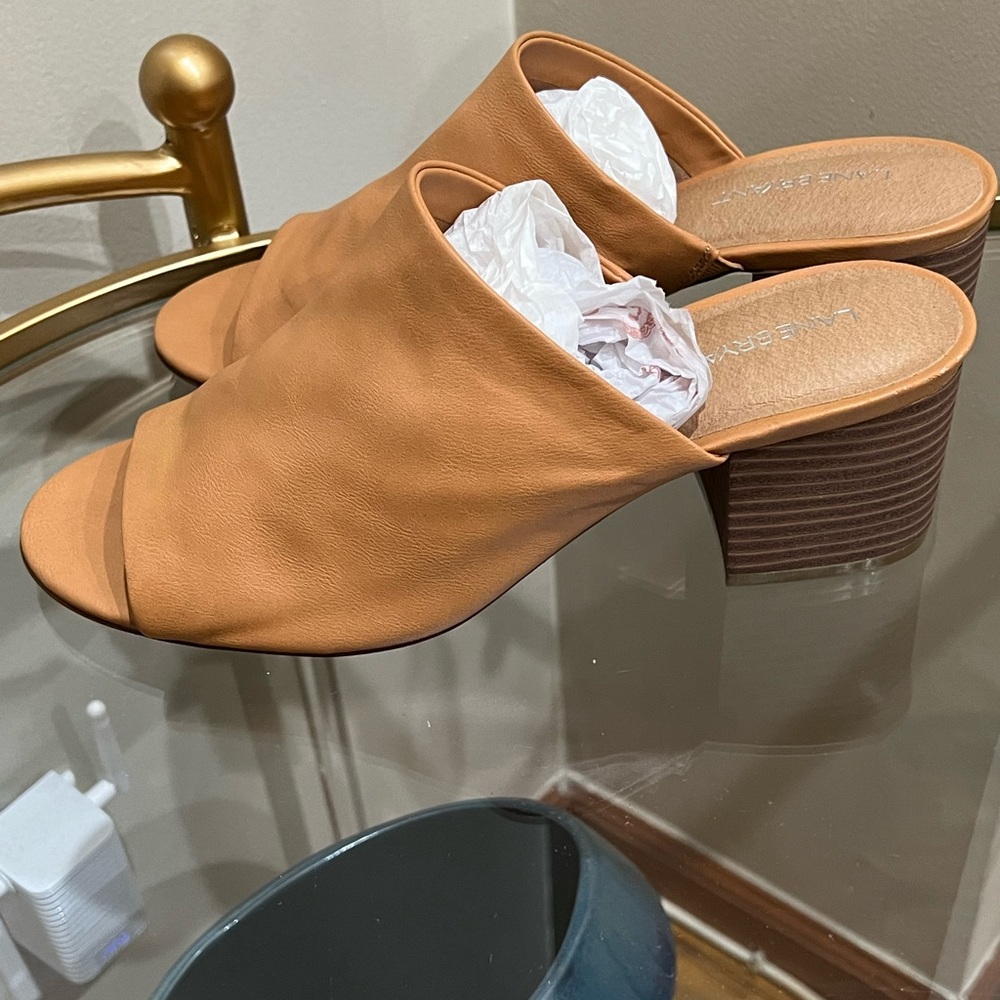 LANE BRYANT Leather Open -Toe Sandals . Brand New no box Size 10W